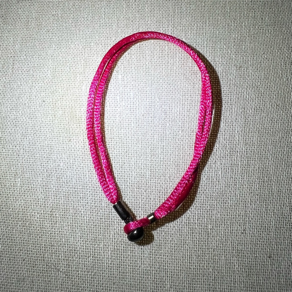 Pandora pink fabric cord bracelet